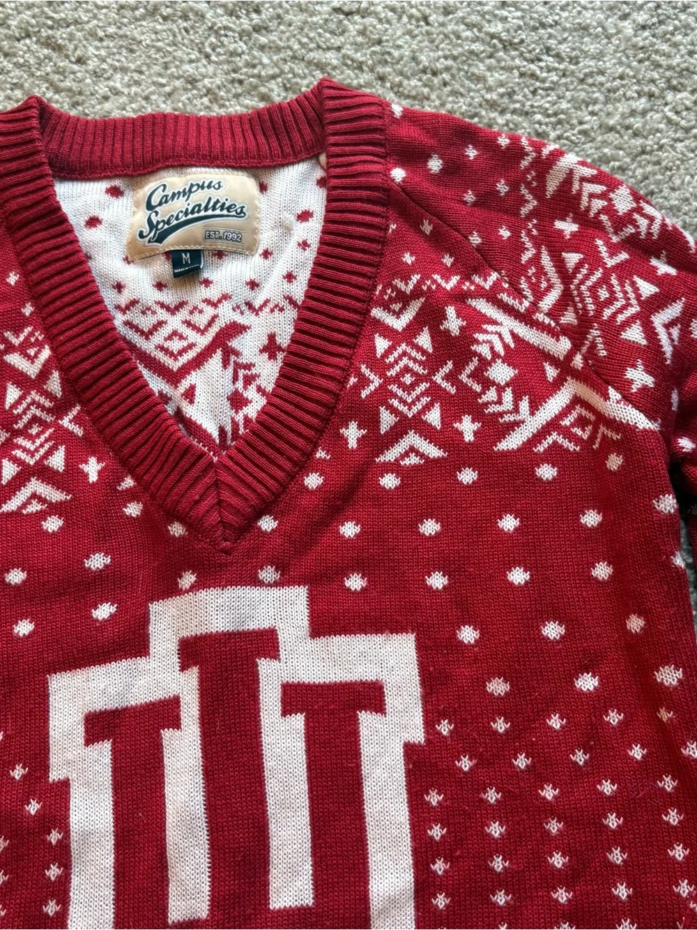 Indiana Hoosiers Ugly Christmas Sweater Medium V-neck Red Women’s